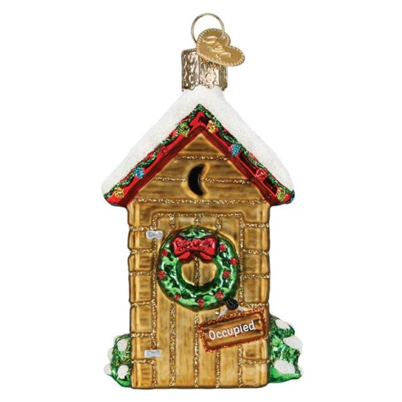 Holiday Outhouse Christmas Ornament with Keepsake Box |Old World Christmas| NWT - Picture 4 of 8